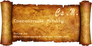 Cseresznyák Mihály névjegykártya